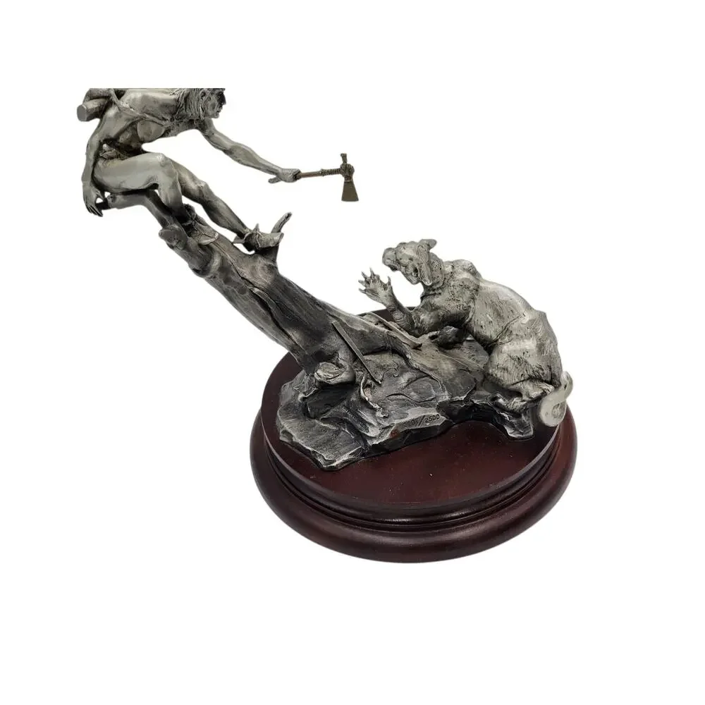 Chilmark Gros Ventre Moment of Truth Michael Boyett 82 Pewter Sculpture Western - Picture 10 of 16